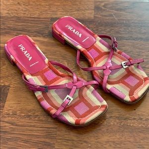 Prada sandals have been worn